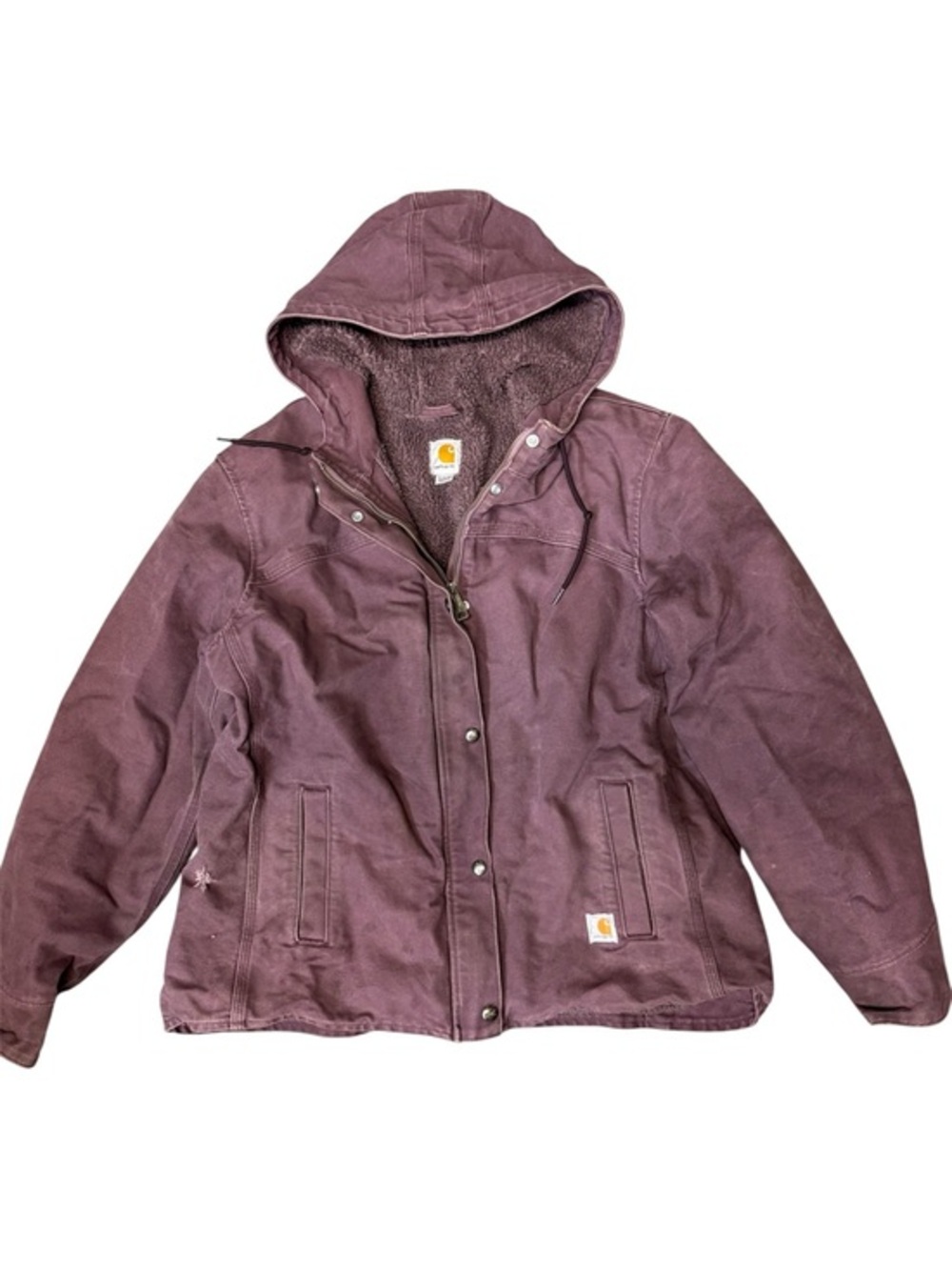 Carhartt Hooded Work Jacket in Plum